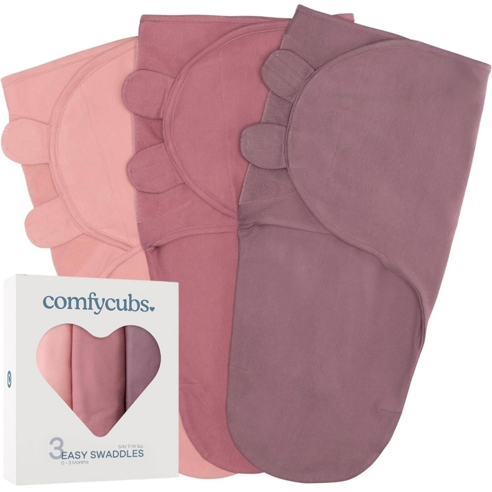 💞SOLD💞Velcro swaddle wrap baby girl 100% cotton